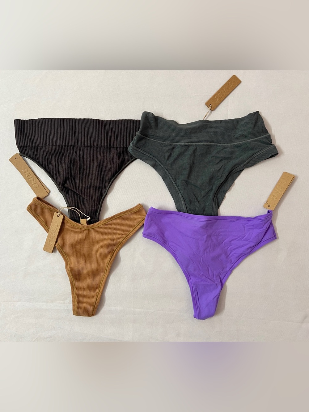 SKIMS Fits Everybody Stretch Rib Cotton Ribbed Summer Mesh Thong Underwear